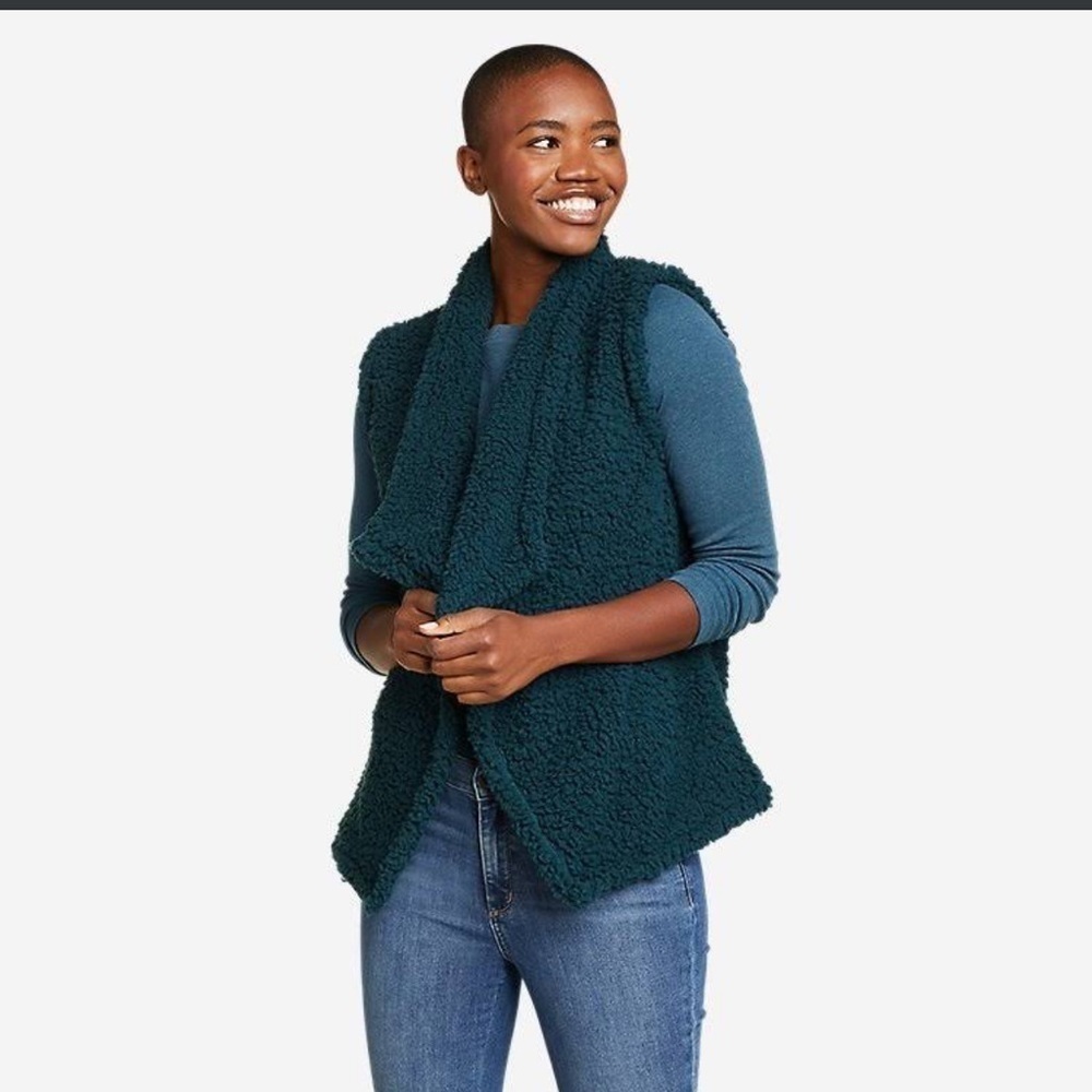 Eddie Bauer Fireside plush vest, size L.